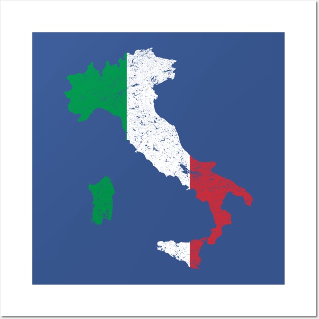 Italy Map Flag Wall Art by vladocar